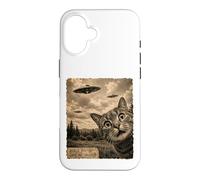 Cat UFO Field Report Funny Vintage Strange Sighting Case for iPhone 16