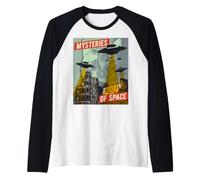 Cat UFO Flying Saucer Invasion Science Fiction Abduction Fan Raglan Baseball Tee