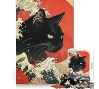 Cat Ukiyo-e Style Jigsaw Puzzles for Adults 1000 Piece Memory Boost Peaceful Hobby Festive Present size 38x26cm