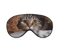 Cat Under Blanket Eye Masks Sleeping Detachable Breathable Eye Cover Soft Block Light Sleep Mask for Women Men, Relaxing Pressure Night Blindfold