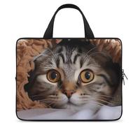 Cat Under Blanket Laptop Bag Durable Laptop Sleeve Water-Resistant Notebook Bag for Computer Or Tablet
