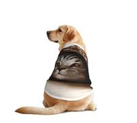 Cat Under Blanket Print Dog Outfit Sleeveles, Funny Pet Dog Clothes Machine Washable Shirt Vest For Medium Large Dogs