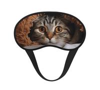 Cat Under Blanket Sleep Mask for Side Sleeper Soft Breathable Sleeping Eye Mask Blackout Silk Eye Sleep Shade Cover with Elastic Strap Night Blindfold for Women Men Travel Nap
