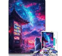Cat Under Mount Fuji Puzzles 1000 Pieces for Adults,Challenging To Complete But Fun And Humorous Educational Game for Birthday (38x26cm)
