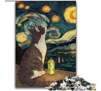Cat Under The Night Sky Puzzles 2000 Pieces for Adults, Pattern Assembly Deal As Gifts for The Whole Family Suitable for And 14 (70x100cm)