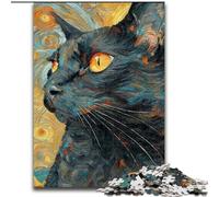 Cat Under The Starry Sky 1000 Piece Jigsaw Puzzles for Teenagers, Toys Educational Games Stress Relieving Secret Santa Gifts for And Age 14 (26x38cm)