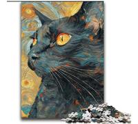Cat Under The Starry Sky Jigsaw Puzzles for Teenagers 2000 Pieces, Challenging Game And Family Play Parent-child Interaction (70x100cm)