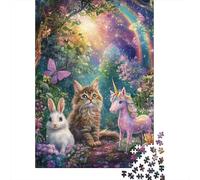 Cat Unicorn Bunny Paper Jigsaw Puzzles for Adults 1000 Piece Rectangular Puzzle for Adults Game 1000pcs (38x26cm)