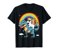 Cat Unicorn Riding Dinosaur T rex Kitten Lover Space Galaxy T-Shirt