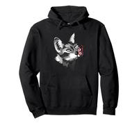 Cat Union Jack Flag With Butterfly For Kids & British Expats Pullover Hoodie
