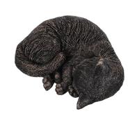 Cat Urn Pet Cremation Urn Cat for Ashes with Detailed Carved Fur Texture with Locks Small Resin Solid Steady Protection, Suitable for Indoor Desktop Display or Outdoor