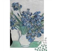 Cat Van Gogh Irises Adult Jigsaw Puzzle, 1000 Pieces, 38x26cm/1000pcs, Relaxing Indoor Activity, Evening Leisure And Year-Round Leisure