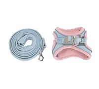 Cat Vest Harnesses and Le Color Blocked Reflective Escape Proof Kitten Vest Harnesses for Walking Outdoor Blue M Cat Harn and LeashCat Leash Walking (XL)