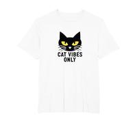 Cat Vibes Only: Sassy Feline Graphic for Cat Lovers T-Shirt, Men's Big and Tall, White, 3X Tall