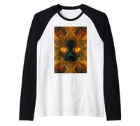 Cat Vibrant Vision Fantasy Feline Cosmic Raglan Baseball Tee
