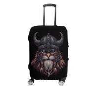 Cat-Vikings Cute Funny Luggage Covers for Suitcase Washable Travel Baggage Protector Fit 19-32 Inch