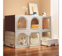 Cat Villa,Cat Cage Enclosure, with Litter Box Indoor DIY Cat Playpen, for Kittens, Puppies, Guinea Pigs, Rabbits, Chinchillas (One Color 106x46.5x71cm)