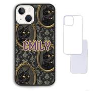 Cat Vintage Gold Frame Aesthetic Y2K Custom Black White Clear Compatible With iPhone 6 7 8 SE 2020 X XR XS 11 12 13 14 15 16 16E 17 Air Pro Max Plus Mini Bumper Case Custom Personalised Name
