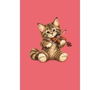 Cat Violin Notebook - Light Red: LIGHT RED Paper 6 x 9 120-Page Lined Music Journal for Violin and Cat Lovers