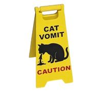 Cat Vomit Caution Sign - Funny Animal Puke Warning, Humorous Cat Decor Sign, Lightweight For Indoor Outdoor Bedroom Kitchen Bathroom Apartment Parking Community