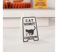 Cat vomit caution sign, Vomiting Warning Signs, cat vomit sign - White Silicone Gel Funny Warning Sign for Pet Safety, Gift for Cat Owners