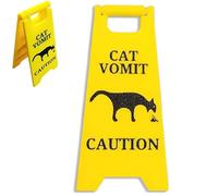 Cat Vomit Sign,4 inch Cat Vomit Wet Floor Sign,3D Printed Cat Dog Vomit Warning Sign Decoration Yard Sign, Novelty Gag Caution Vomit Sign Christmas Gifts Stocking Stuffers(Cat)