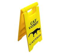 Cat Vomit Sign, Cat Vomit Warning Sign, Dog Vomit Sign, Yard Warning Sign Cat Vomit Sign Novelty Cat/Dog Warning Sign Decor, Funny Cat Desk Sign Decor