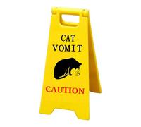 Cat Vomit Sign - Caution Cat Vomit, Humorous Practical Warning Sign For Owners | Keeps Floors Clean And Safe, Easy To Place In High-Risk Areas, Ideal For Homes With Cats Or Pet-Friendly Space