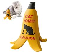 Cat Vomit Sign | Desk Decoration Sign - Banana Peel Shape Funny Cat Dog Vomit Warning Decor for Novelty Collectors Interior Designers Living Room Bedroom Study Apartment Home