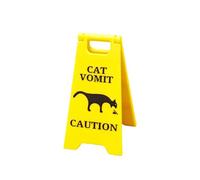 Cat Vomit Sign Dog Vomit Sign, Dog Vomit Wet Floor Sign 4 inch, Funny Gag Gifts, Great Stocking Stuffer, Cat Dog Vomit Caution Sign, Prank Gift For Cat Dog Lovers (Cat- 1PC)