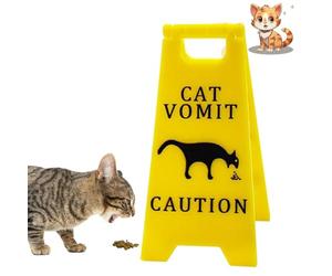 Cat Vomit Warning Sign - Caution Pet Decor for Dog Owners - Funny Gift for Pet Lovers