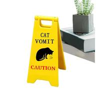 Cat Vomit Warning Sign - Printed Funny Cat Vomit Humor Warning Sign | Cat Warning Sign, Cute Gag Black Cat Sign, Funny Cat Signs Decoration for Home, Class