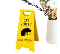 Cat Vomiting Sign,Cat Vomiting Warning Sign - 3D Printed Warning Vomiting Warning Sign,Novelty Cute Black Gag Cat Sign for Decor