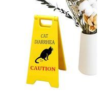Cat Vomiting Warning Sign, Cat Warning Sign | 3D Printed Funny Cat Warning Sign For Vomiting | Cute Gag Black Cat Panel, Panels