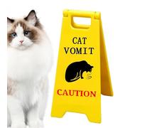 Cat Vomiting Warning Sign, Cat Warning Sign | 3D Printed Funny Cat Warning Sign For Vomiting | Cute Gag Black Cat Panel, Panels