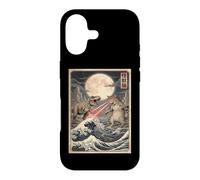 Cat vs Monster T-Rex Japanese Ukiyo-e Woodblock Art Case for iPhone 17