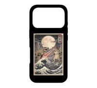 Cat vs Monster T-Rex Japanese Ukiyo-e Woodblock Art Case for iPhone 17 Pro