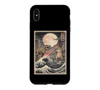 Cat vs Monster T-Rex Japanese Ukiyo-e Woodblock Art Case for iPhone XS Max