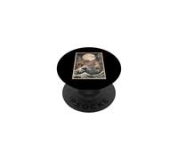 Cat vs Monster T-Rex Japanese Ukiyo-e Woodblock Art PopSockets Adhesive PopGrip