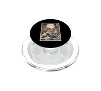 Cat vs Monster T-Rex Japanese Ukiyo-e Woodblock Art PopSockets PopGrip for MagSafe