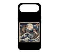 Cat vs T-Rex Japanese Great Wave Funny Art Case for iPhone Air