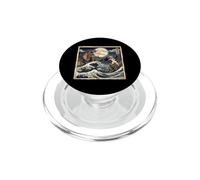 Cat vs T-Rex Japanese Great Wave Funny Art PopSockets PopGrip for MagSafe