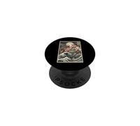 Cat vs T-Rex Japanese Great Wave Japan Manga Art PopSockets Adhesive PopGrip