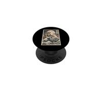 Cat vs T-Rex Japanese Monster Great Wave Art PopSockets Adhesive PopGrip