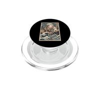 Cat vs T-Rex Japanese Ukiyo-e Kaiju Monster Art PopSockets PopGrip for MagSafe
