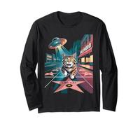Cat Walk of Fame Kitten LA Los Angeles UFO Alien Long Sleeve T-Shirt