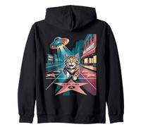Cat Walk of Fame Kitten LA Los Angeles UFO Alien Zip Hoodie
