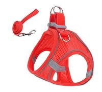 Cat Walking Harness - Soft Mesh Harness with Reflective Safety Strips | Medium Large Harness for Hiking Camping Training Outdoor