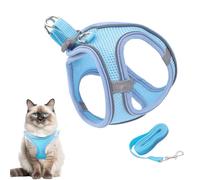 Cat Walking Harness, Soft Mesh Vest with Reflective Safety Strips, Puppy Vest Collar Pet Supplies for Safety Training Travel Hiking Backpack Outdoor Adventures
