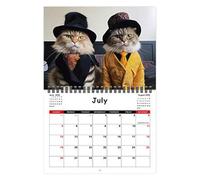 Cat Wall Calendar 2026-21 x 28 cm Calendar with Kittens, Monthly Wall Organizer, Decorative Hanging Calendar | Feline Artwork Program with Double Wire Bound